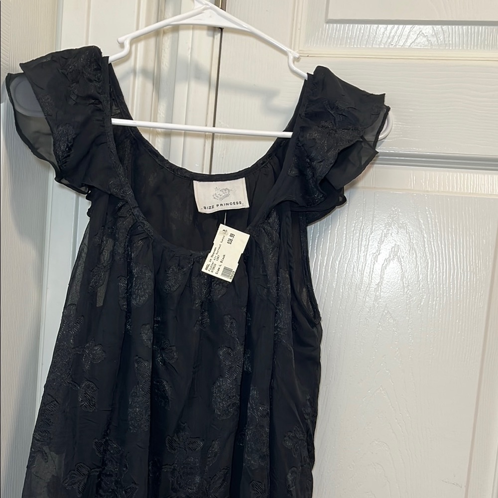 Black Ruffled Tunic Top - Picture 3 of 7